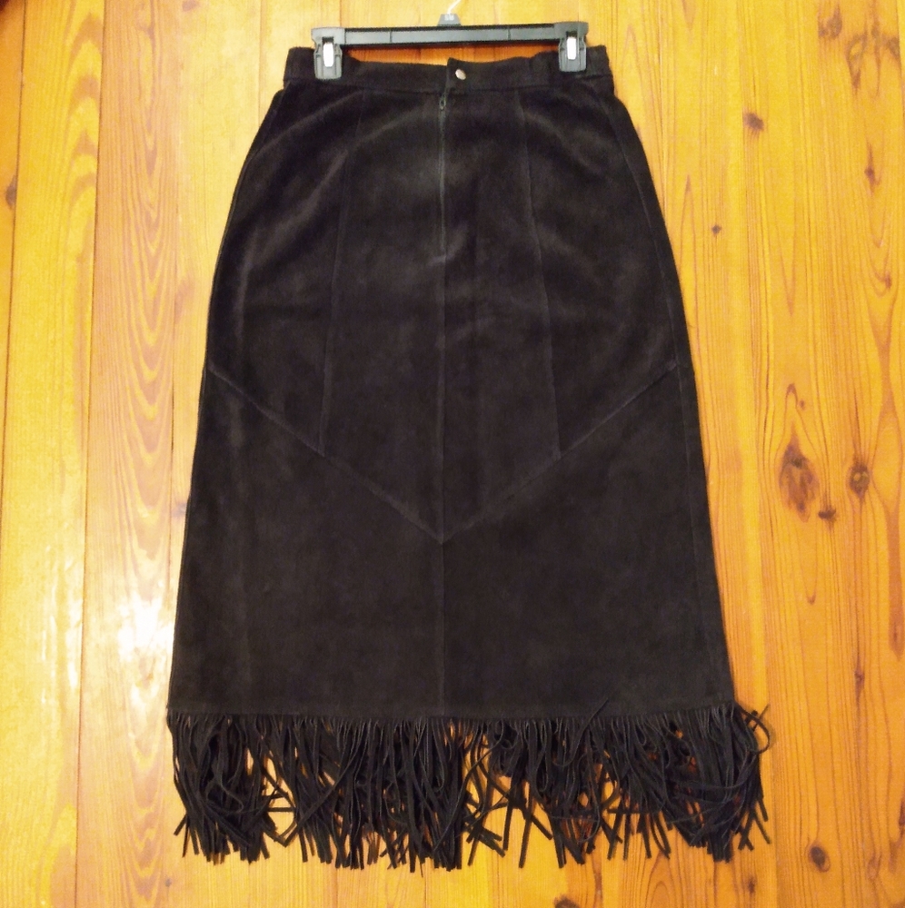 Pioneer Wear Vintage 100% Genuine Split Cowhide Suede Leather Skirt